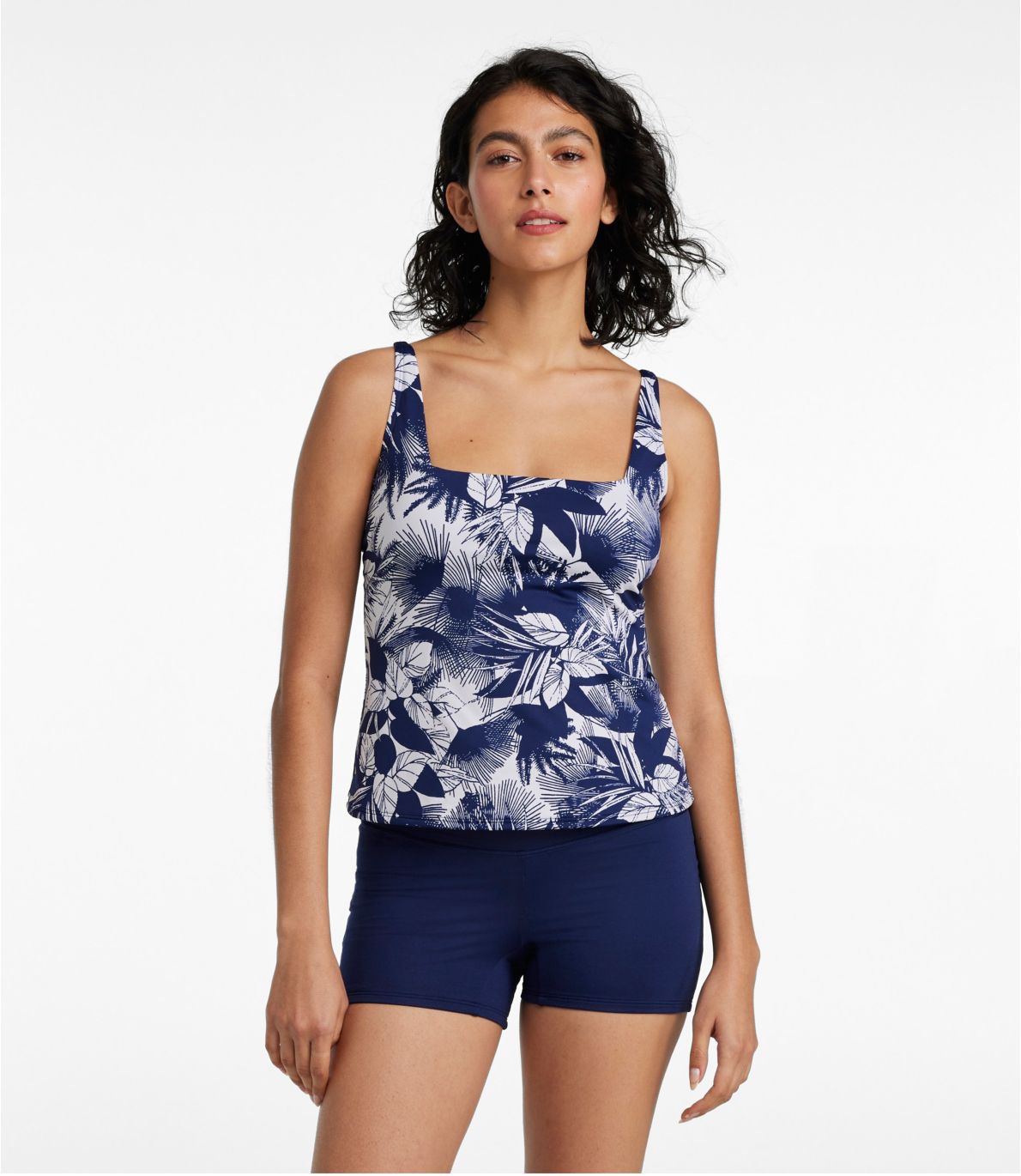 Women's New Currents Swimwear, Squareneck Tankini Top Print