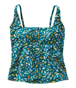 Women's New Currents Swimwear, Squareneck Tankini Top Print