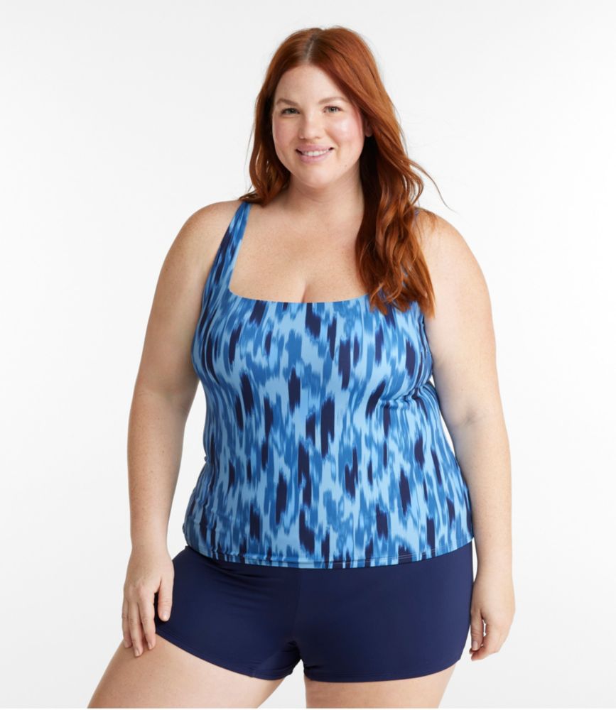 Women's New Currents Swimwear, Squareneck Tankini Top Print