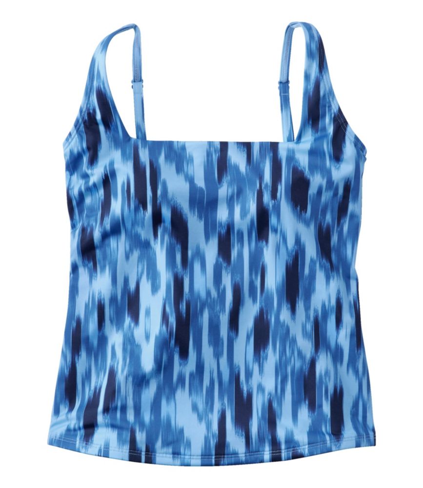 Women's New Currents Swimwear, Squareneck Tankini Top Print, Darkest Navy Smudge Camo, small image number 1
