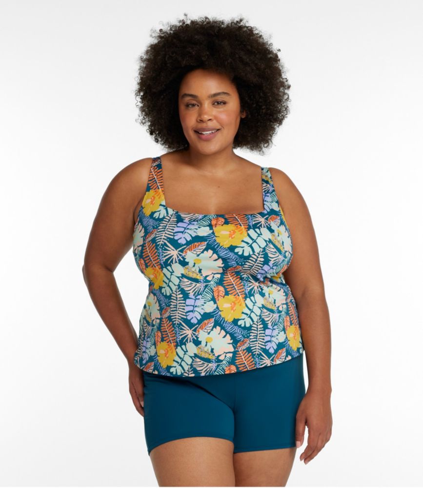 Women's New Currents Swimwear, Squareneck Tankini Top Print