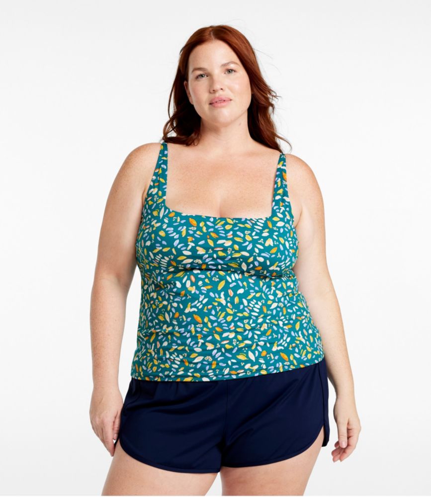 Women's New Currents Swimwear, Squareneck Tankini Top Print