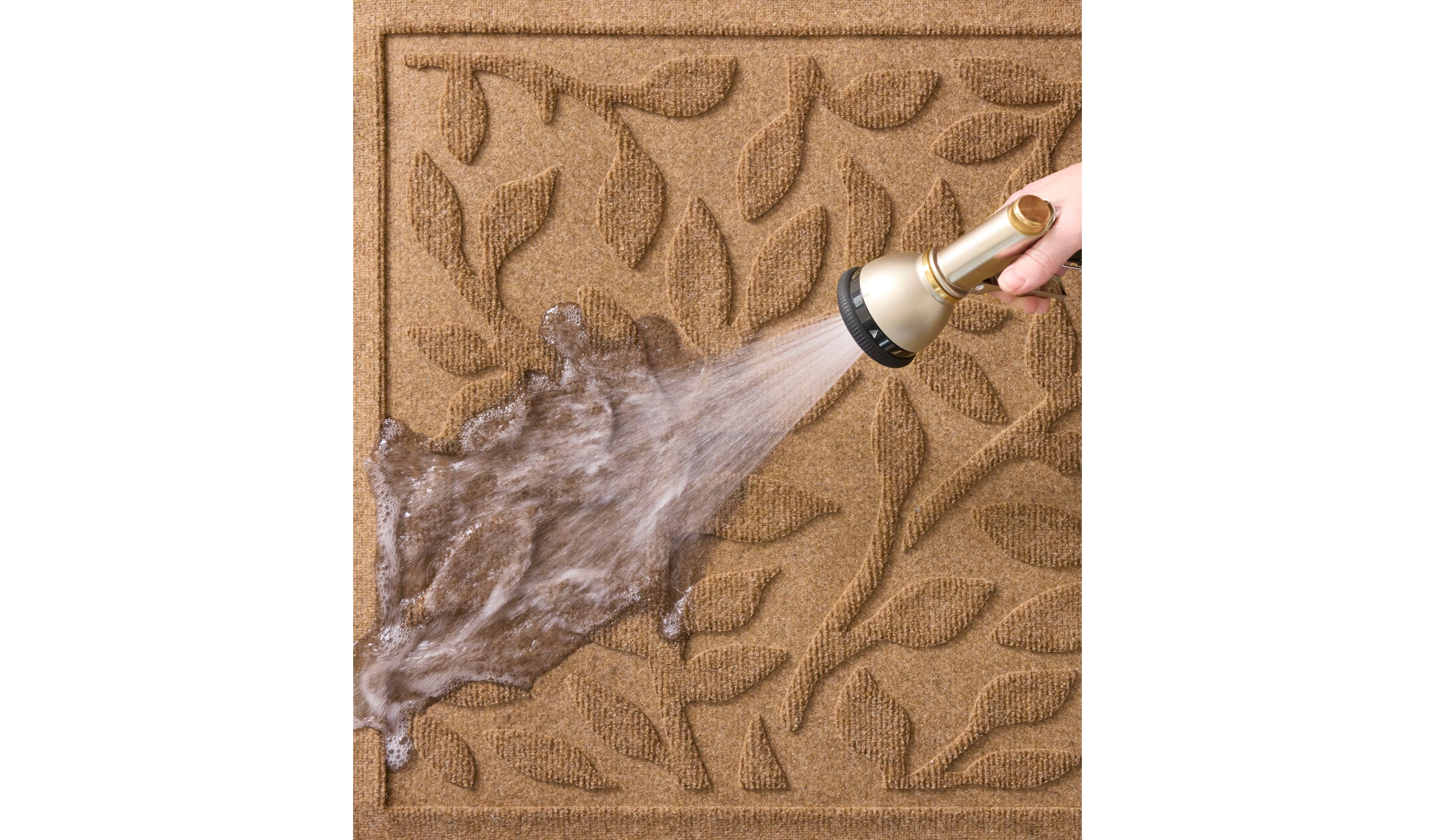 Heavyweight Recycled Waterhog Mat Runner, Woodland Leaf
