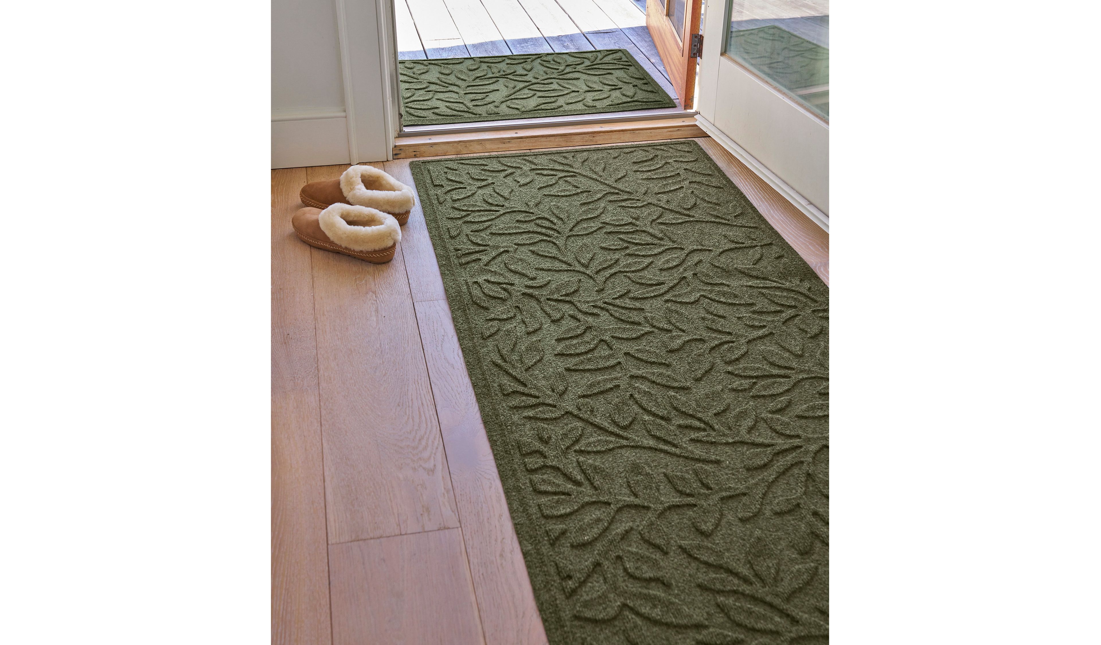 Heavyweight Recycled Waterhog Mat Runner, Woodland Leaf