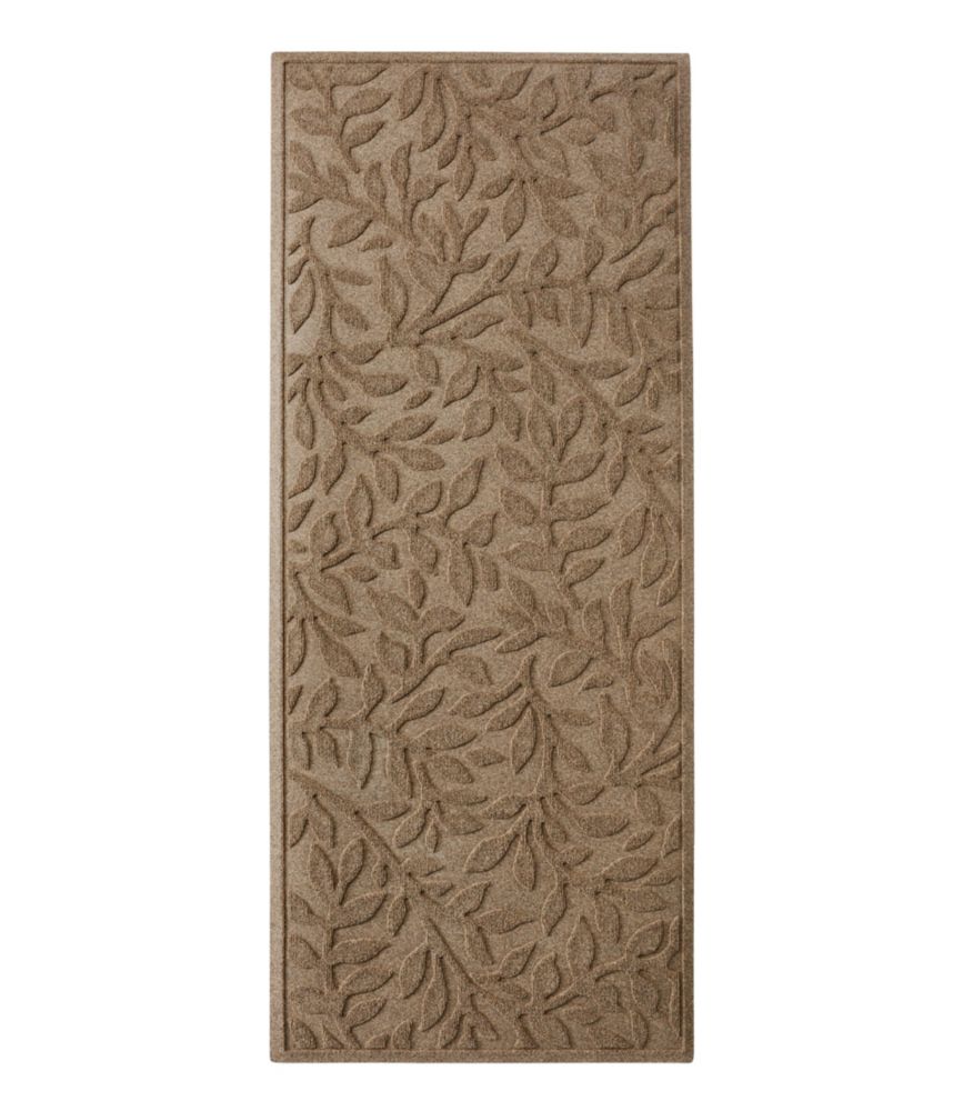 Heavyweight Recycled Waterhog Mat Runner, Woodland Leaf, Khaki, small image number 1