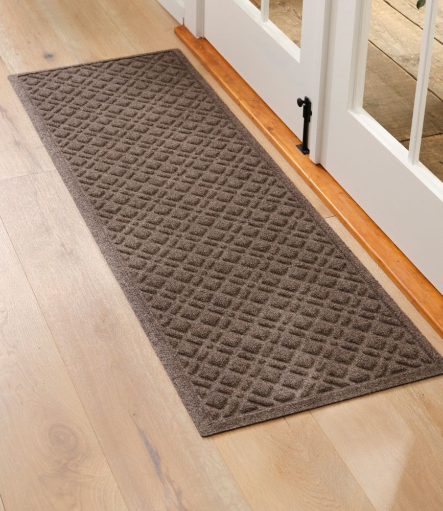 Heavyweight Recycled Waterhog 2' x 5' Wide Doormat, Plaid, Graphite, small image number 5