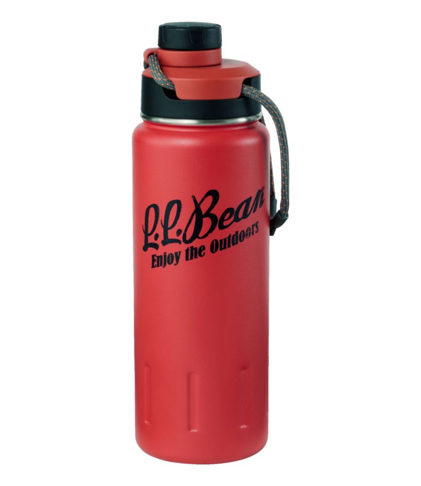 L.L.Bean Insulated Bean Canteen Water Bottle, Print, Paprika/Enjoy The Outdoors, small image number 1