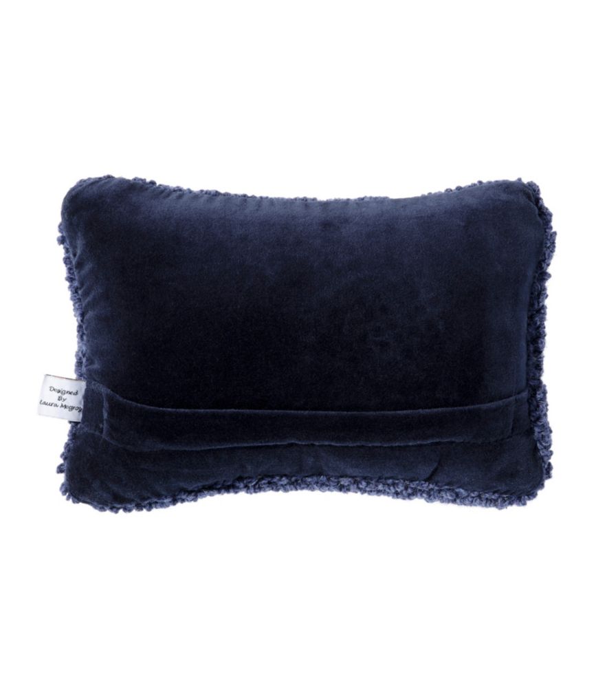 Wool Hooked Throw Pillow, Whale, 8" x 12"