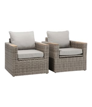 Wicker Storage Captain's Chair, Set of Two