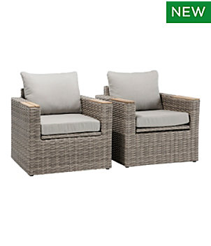 Wicker Storage Captain's Chair, Set of Two