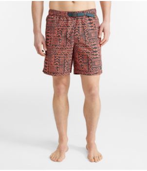 Men's Classic Supplex Sport Shorts, Belted, Print, 8"