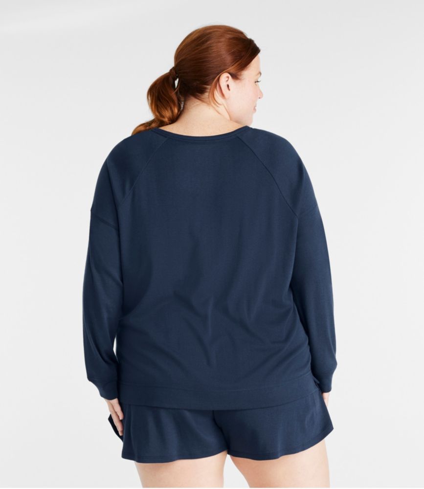 Women's Restorative Sleepwear, Long-Sleeve Henley, Classic Navy, small image number 3