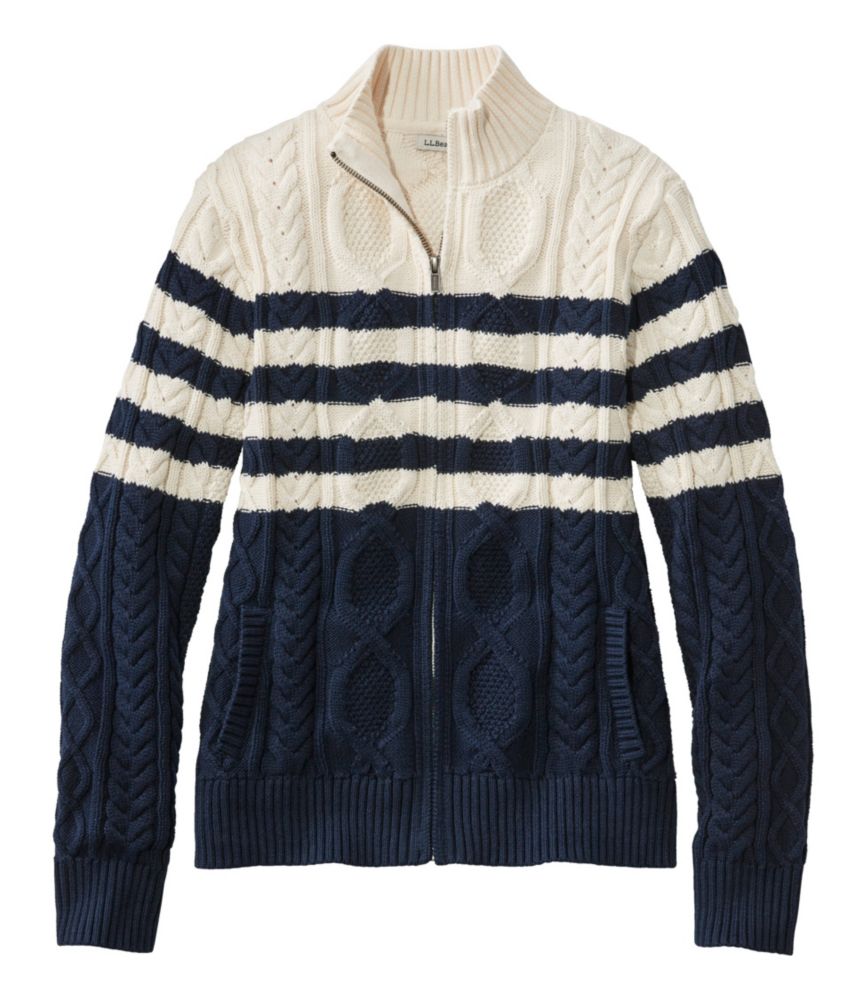 Women's Bean's Heritage Soft Cotton Fisherman Sweater, Cardigan Pattern, , small image number 4