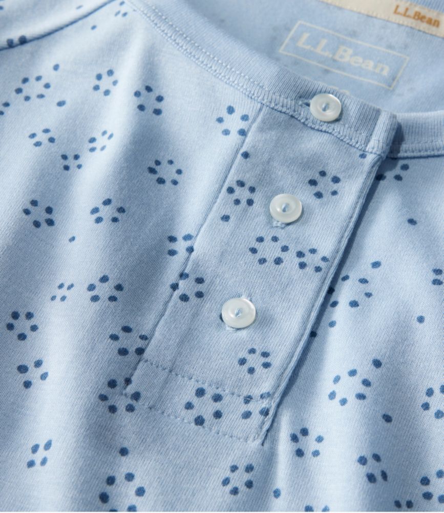 Women's Restorative Sleepwear, Long-Sleeve Henley Print, Bluestone Dot Floral, small image number 4