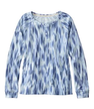 Women's Restorative Sleepwear, Long-Sleeve Henley Print