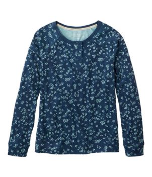 Women's Restorative Sleepwear, Long-Sleeve Henley Print