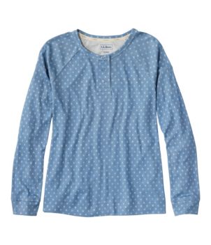 Women's Restorative Sleepwear, Long-Sleeve Henley Print