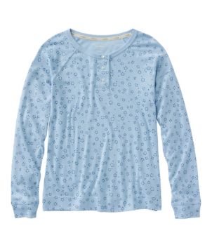 Women's Restorative Sleepwear, Long-Sleeve Henley Print