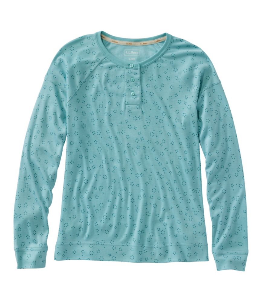 Women's Restorative Sleepwear, Long-Sleeve Henley Print