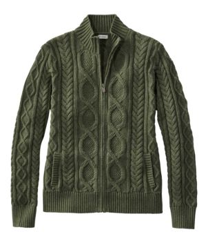 Women's Bean's Heritage Soft Cotton Fisherman Sweater, Cardigan
