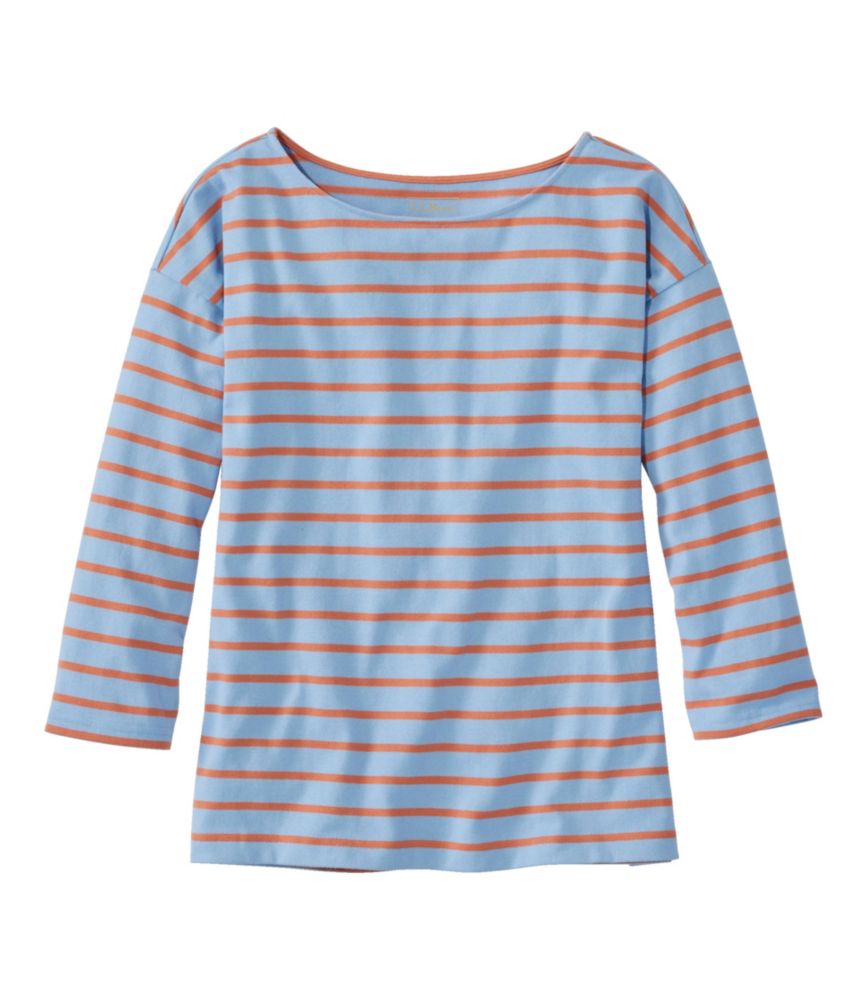 Women's Heritage Mariner Top, Boatneck Three-Quarter-Sleeve Stripe