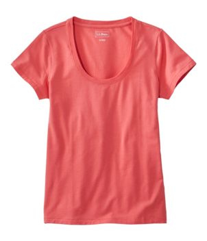 Women's Soft Stretch Supima Tee, Scoopneck Short-Sleeve