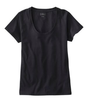 Women's Soft Stretch Supima Tee, Scoopneck Short-Sleeve