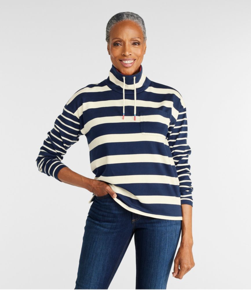 Women's Heritage Mariner Top, Funnelneck Blocked Stripe Tees & Knit