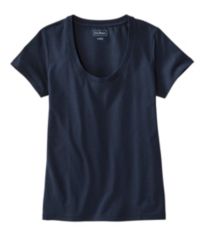 Women's Soft Stretch Supima Tee, Scoopneck Long-Sleeve