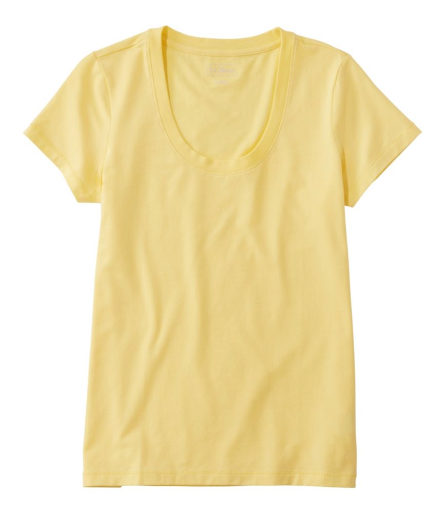 Women's Soft Stretch Supima-Blend Tee, Scoopneck Short-Sleeve