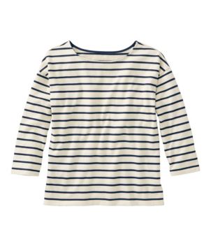 Women's Heritage Mariner Top, Boatneck Three-Quarter-Sleeve Stripe