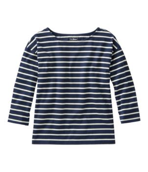 Women's Heritage Mariner Top, Boatneck Three-Quarter-Sleeve Stripe