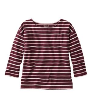 Women's Heritage Mariner Top, Boatneck Three-Quarter-Sleeve Stripe