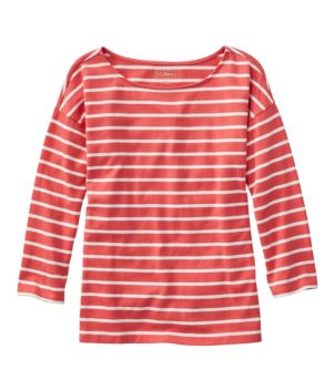 Women's Heritage Mariner Top, Boatneck Three-Quarter-Sleeve Stripe