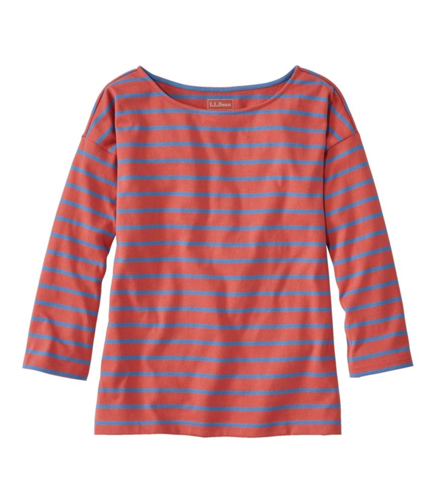 Women's Heritage Mariner Top, Boatneck Three-Quarter-Sleeve Stripe