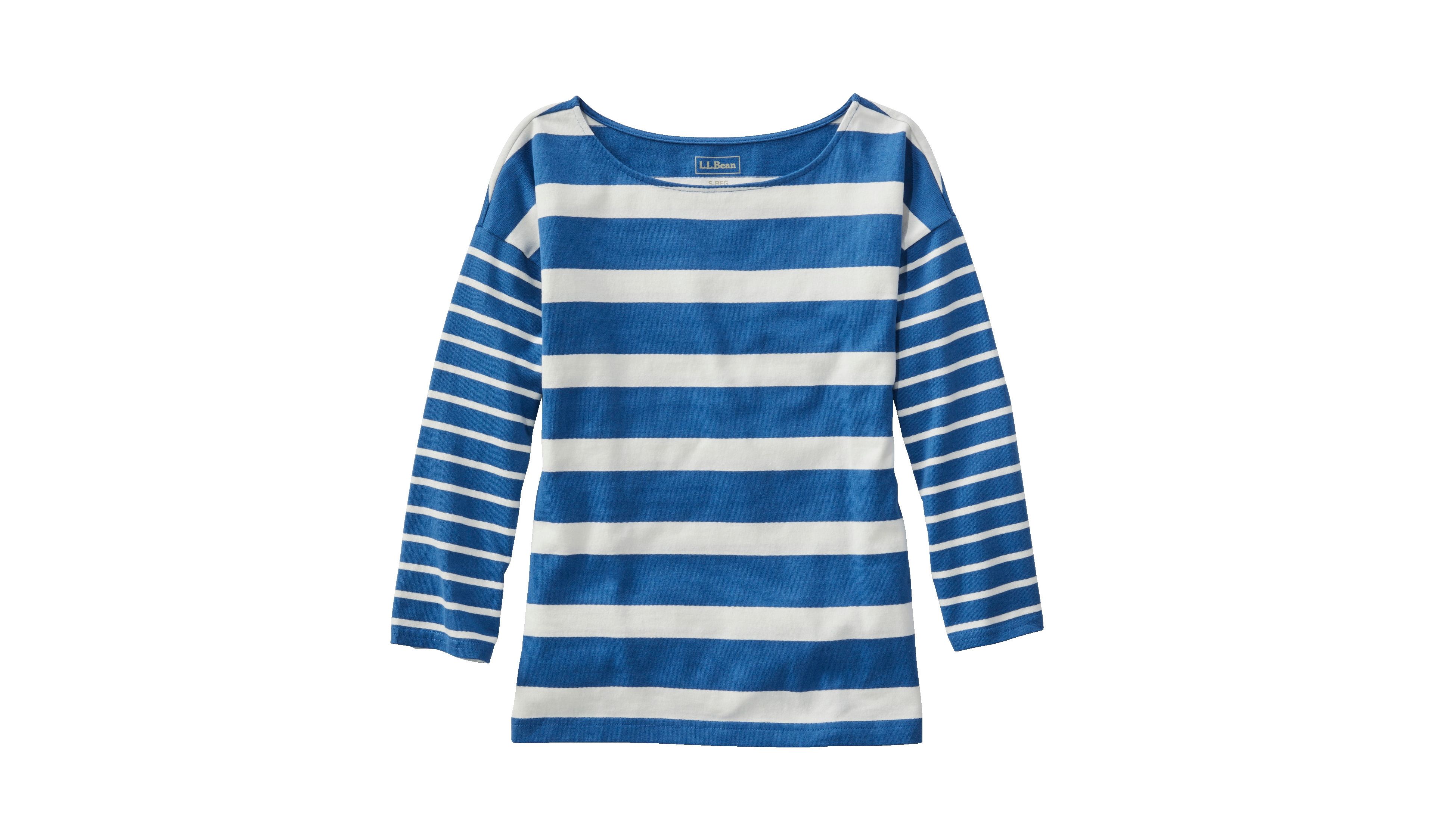 Women's Heritage Mariner Top, Boatneck Three-Quarter-Sleeve Blocked Stripe
