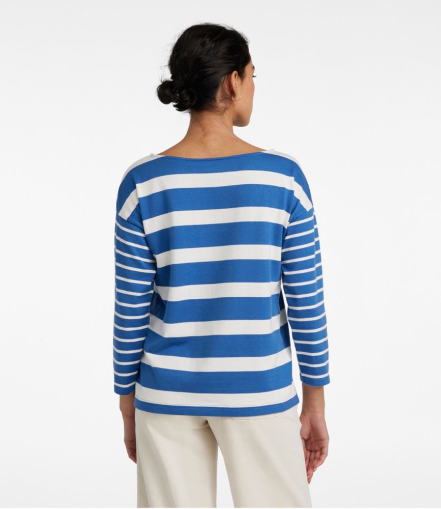 Women's Heritage Mariner Top, Boatneck Three-Quarter-Sleeve
