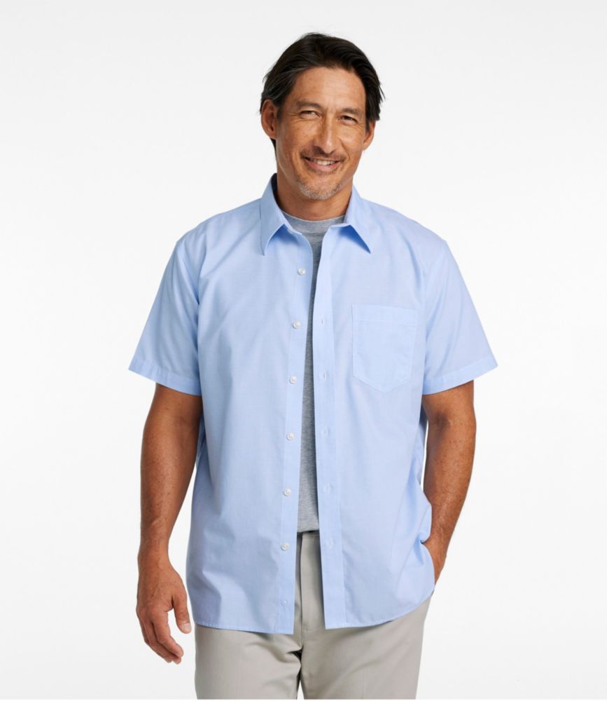 Men's Bean's Wrinkle-Free Everyday Shirt, Traditional Untucked Fit, Short-Sleeve, Sunlit Coral, small image number 2