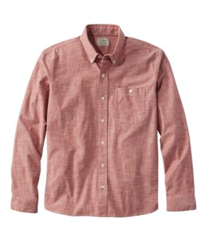 Men's Comfort Stretch Chambray Shirt, Long-Sleeve, Slightly Fitted Untucked Fit