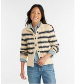 Women's Signature Cotton Fisherman Sweater, Short Cardigan Stripe