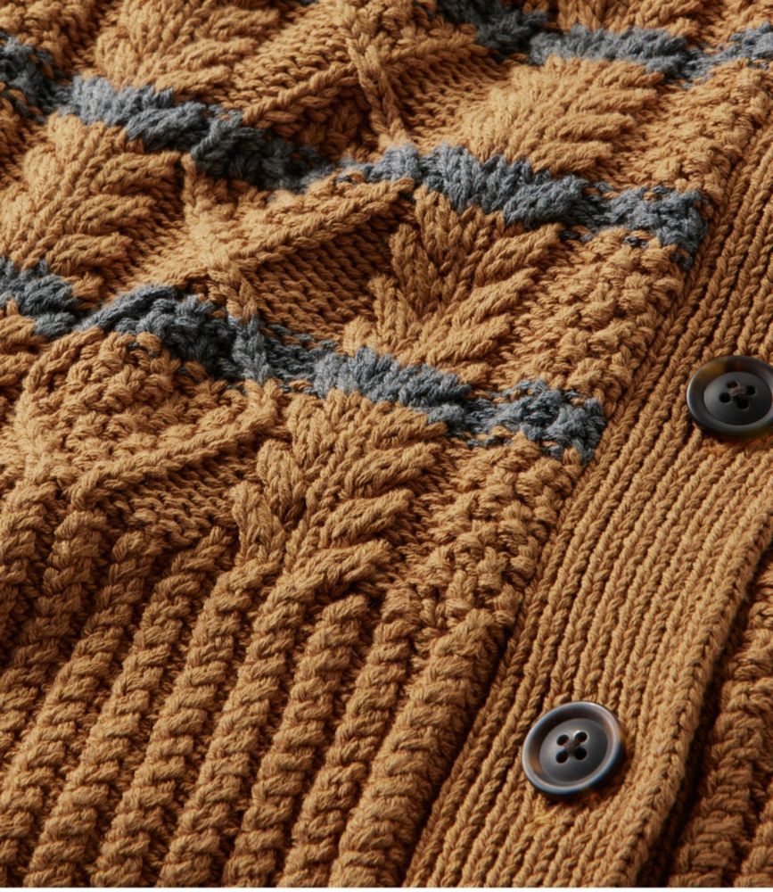 Women's Signature Cotton Fisherman Sweater, Short Cardigan Stripe