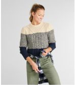 Women's Signature Cotton Fisherman Sweater, Pullover Colorblock