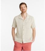 Men's Rugged Waffle Shirt, Stripe, Traditional Untucked Fit, Short-Sleeve