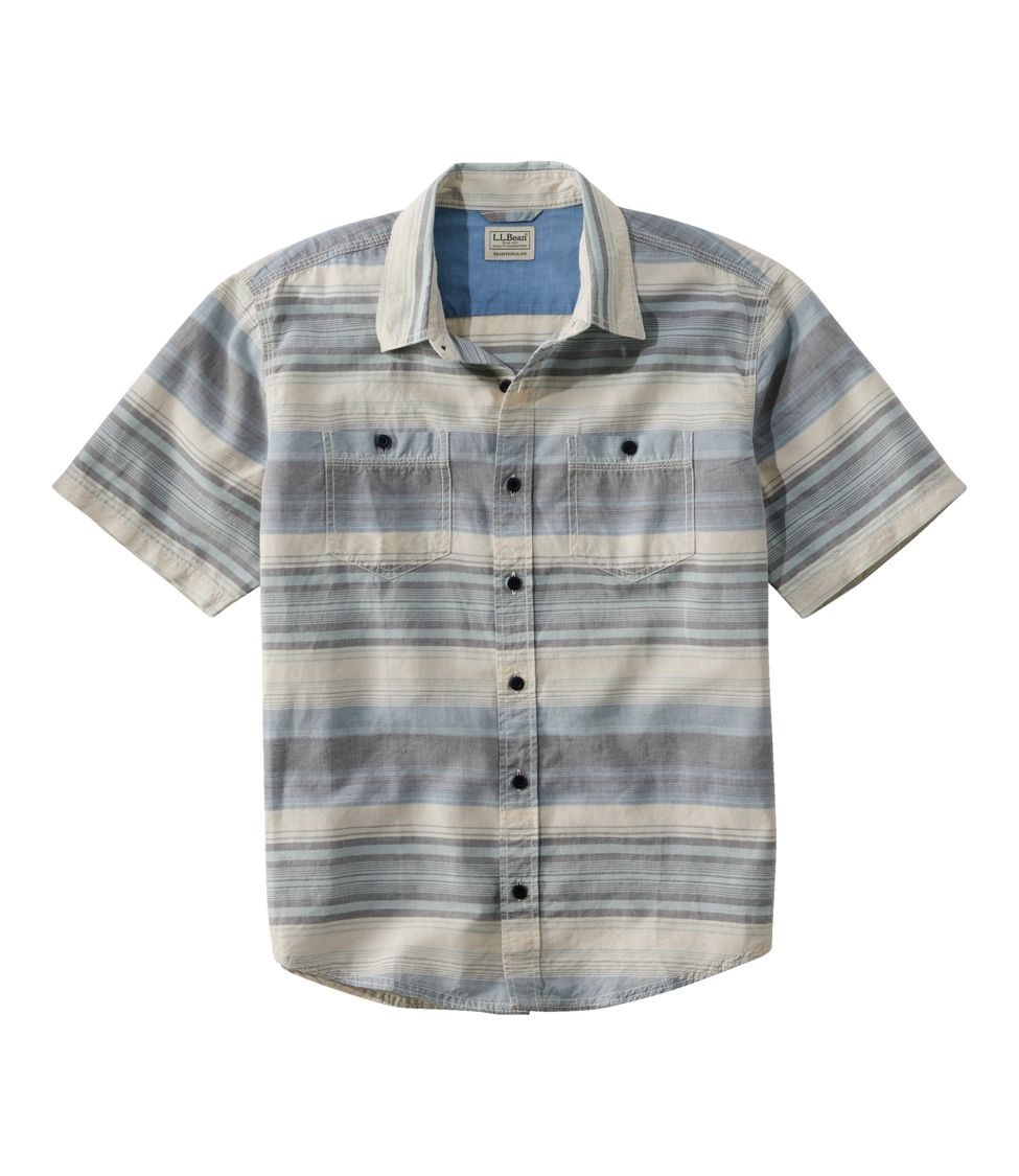 Men's Rugged Linen Blend Shirt, Short-Sleeve, Traditional Untucked Fit