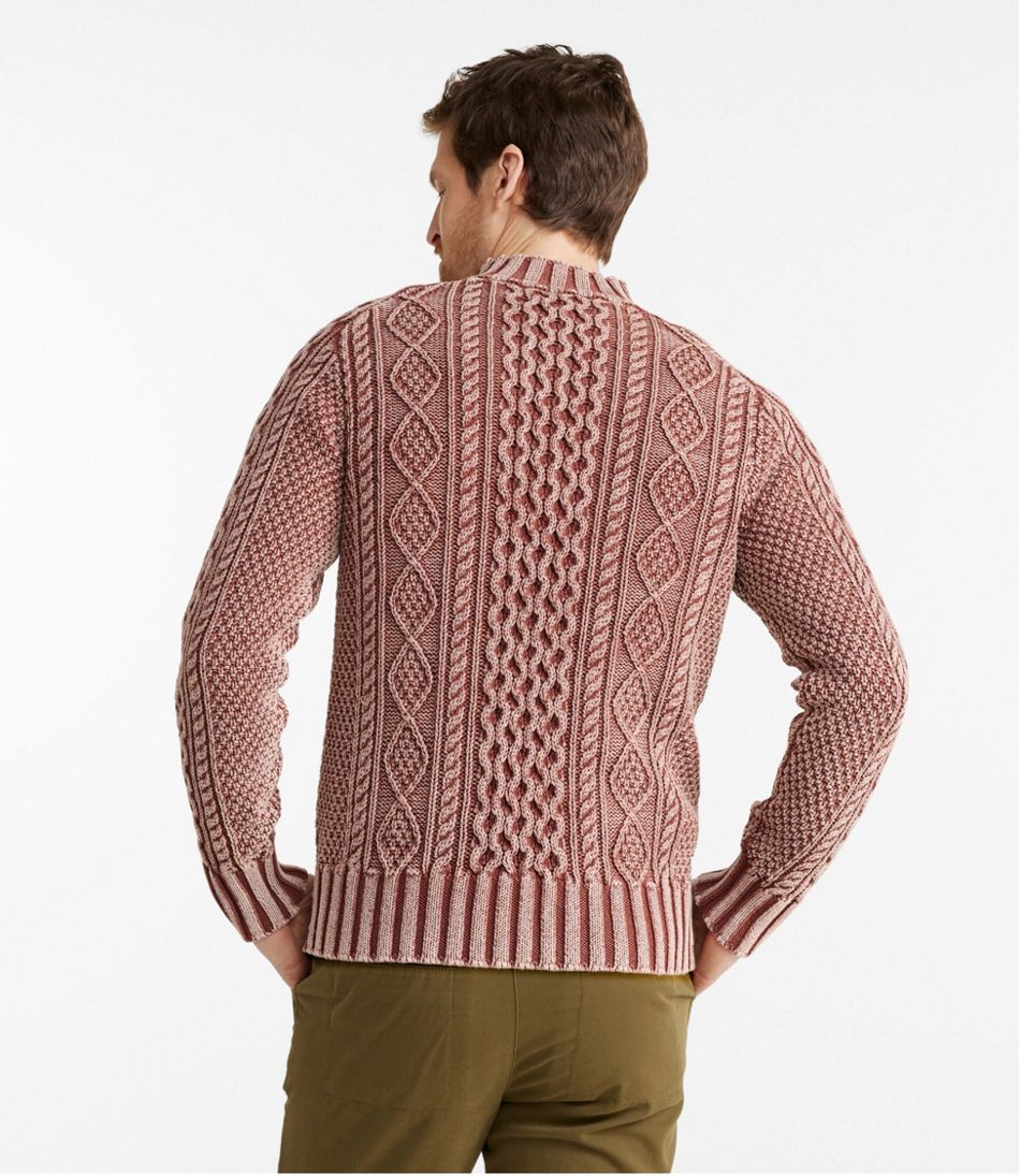 Men's Signature Cotton Fisherman Sweater, Quarter-Zip, Washed