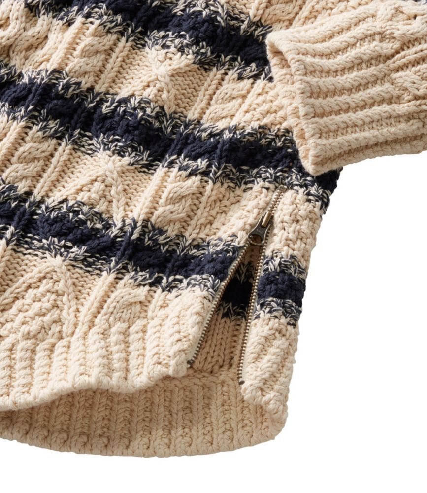 Women's Signature Cotton Fisherman Tunic Sweater, Stripe, , small image number 3