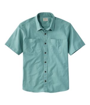 Men's BeanFlex Twill Shirt, Traditional Untucked Fit, Short-Sleeve
