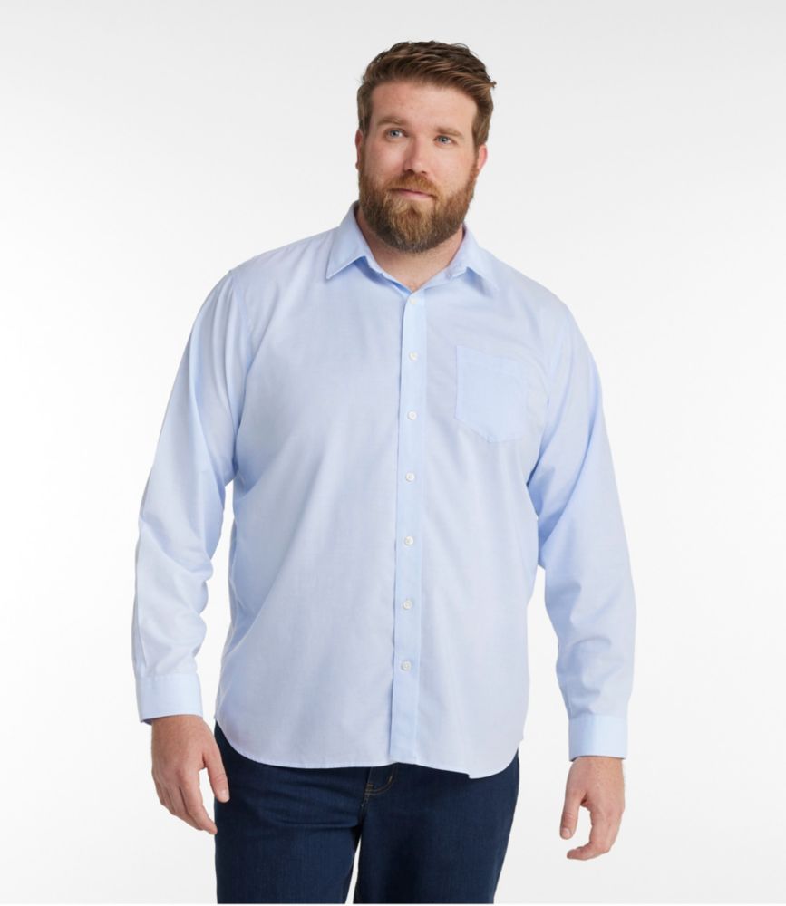 Men's Bean's Wrinkle-Free Everyday Shirt, Traditional Untucked Fit, Long-Sleeve, Dawn Blue, small image number 4