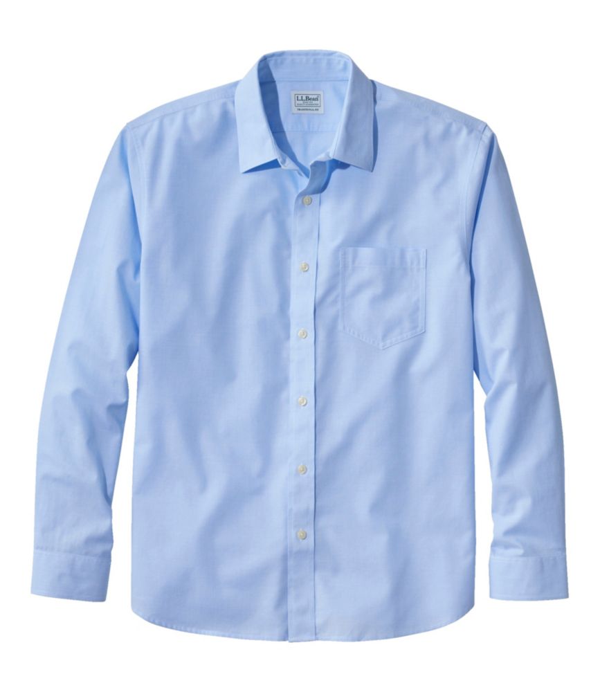 Men's Wrinkle-Free Ultrasoft Brushed Cotton Shirt, Long-Sleeve, Slightly  Fitted Untucked Fit