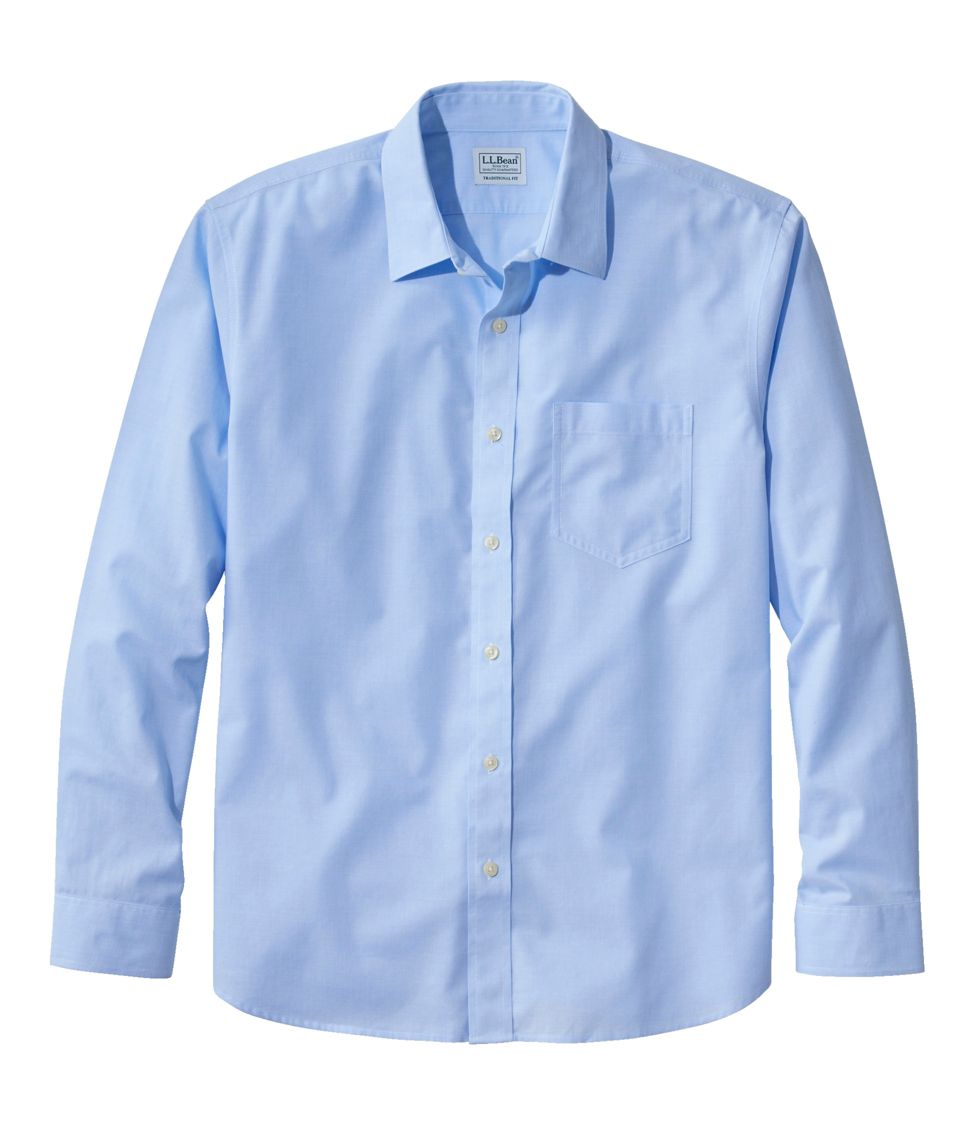 Men's Wrinkle-Free Everyday Shirt, Traditional Untucked Fit, Long-Sleeve Dawn Blue Extra Large, Cotton | L.L.Bean